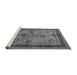 Sideview of Machine Washable Oriental Gray Industrial Rug, wshurb634gry