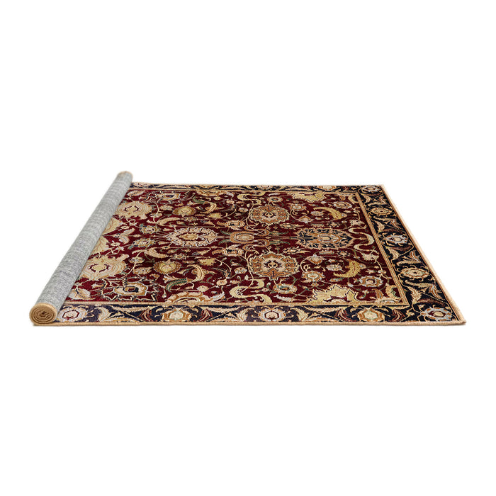Sideview of Machine Washable Industrial Modern Deep Red Rug, wshurb635