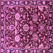 Square Machine Washable Oriental Pink Industrial Rug, wshurb635pnk