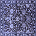 Square Oriental Blue Industrial Rug, urb635blu