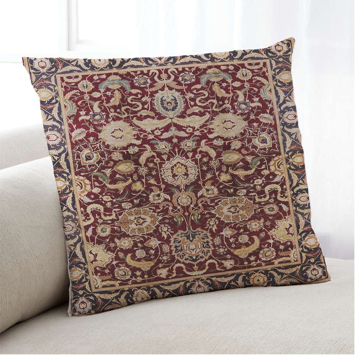 Lifestyle Image of Mid-Century Modern Urban Square Deep Red Throw Pillow, 18 inch by 18 inch, pwurb635