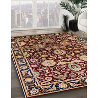 Mid-Century Modern Deep Red Oriental Rug, urb635