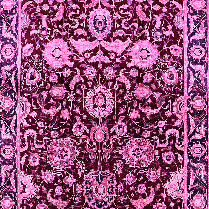 Machine Washable Oriental Pink Industrial Rug, wshurb635pnk
