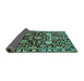 Sideview of Oriental Turquoise Industrial Rug, urb635turq