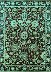 Oriental Turquoise Industrial Rug, urb635turq