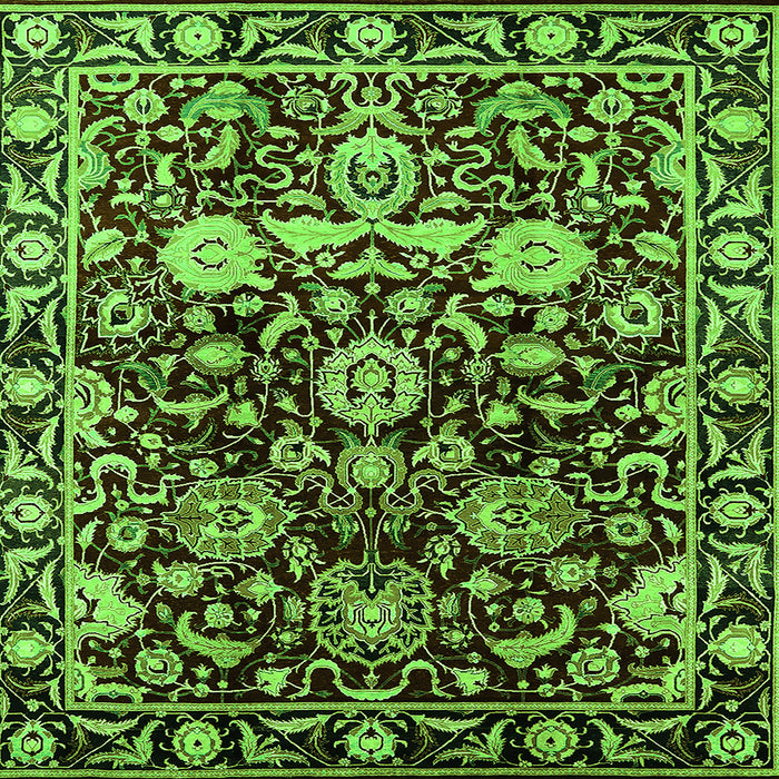 Square Oriental Green Industrial Rug, urb635grn