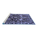 Sideview of Machine Washable Oriental Blue Industrial Rug, wshurb635blu