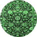 Round Oriental Emerald Green Industrial Rug, urb635emgrn