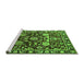 Sideview of Machine Washable Oriental Green Industrial Area Rugs, wshurb635grn