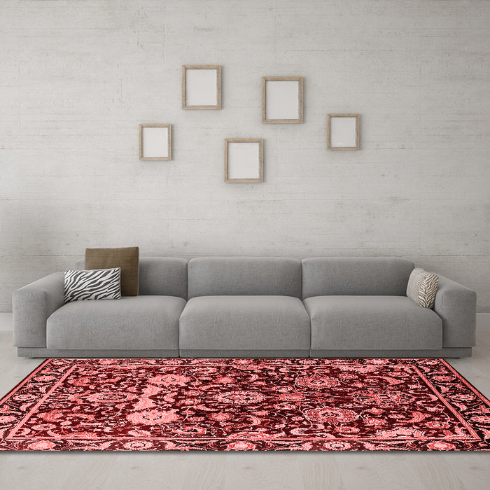 Industrial Red Washable Rugs