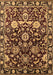 Machine Washable Oriental Brown Industrial Rug, wshurb635brn