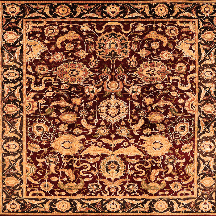Square Oriental Orange Industrial Rug, urb635org
