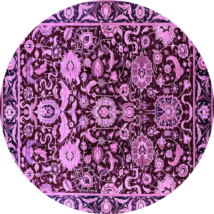 Round Oriental Purple Industrial Rug, urb635pur
