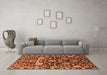 Machine Washable Oriental Orange Industrial Area Rugs in a Living Room, wshurb635org