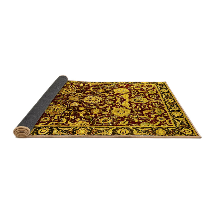 Sideview of Oriental Yellow Industrial Rug, urb635yw