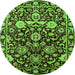 Round Oriental Green Industrial Rug, urb635grn