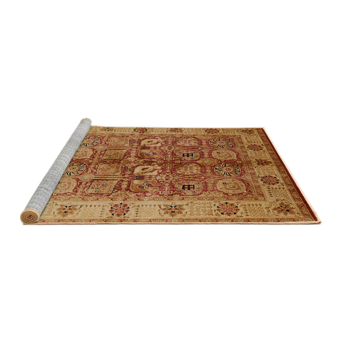 Sideview of Machine Washable Industrial Modern Mahogany Brown Rug, wshurb636
