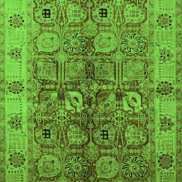 Machine Washable Oriental Green Industrial Area Rugs, wshurb636grn