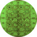 Round Oriental Green Industrial Rug, urb636grn