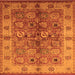 Square Oriental Orange Industrial Rug, urb636org