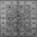 Square Machine Washable Oriental Gray Industrial Rug, wshurb636gry