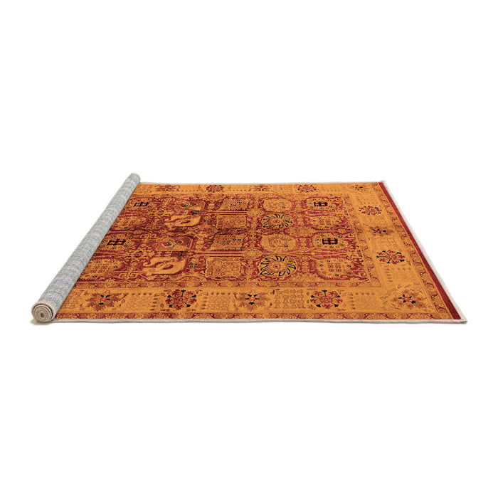 Sideview of Machine Washable Oriental Orange Industrial Area Rugs, wshurb636org