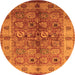 Round Oriental Orange Industrial Rug, urb636org