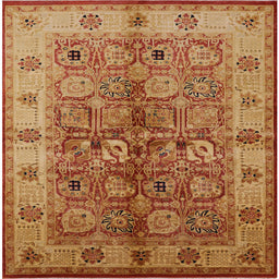 Square Mid-Century Modern Mahogany Brown Oriental Rug, urb636