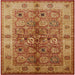 Square Mid-Century Modern Mahogany Brown Oriental Rug, urb636