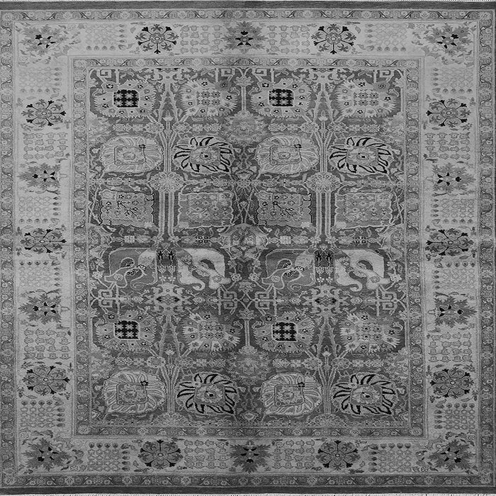 Square Oriental Gray Industrial Rug, urb636gry