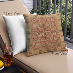 Front View of Mid-Century Modern Urban Square Mahogany Brown Throw Pillow, 18 inch by 18 inch, pwurb636