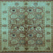 Square Oriental Light Blue Industrial Rug, urb636lblu