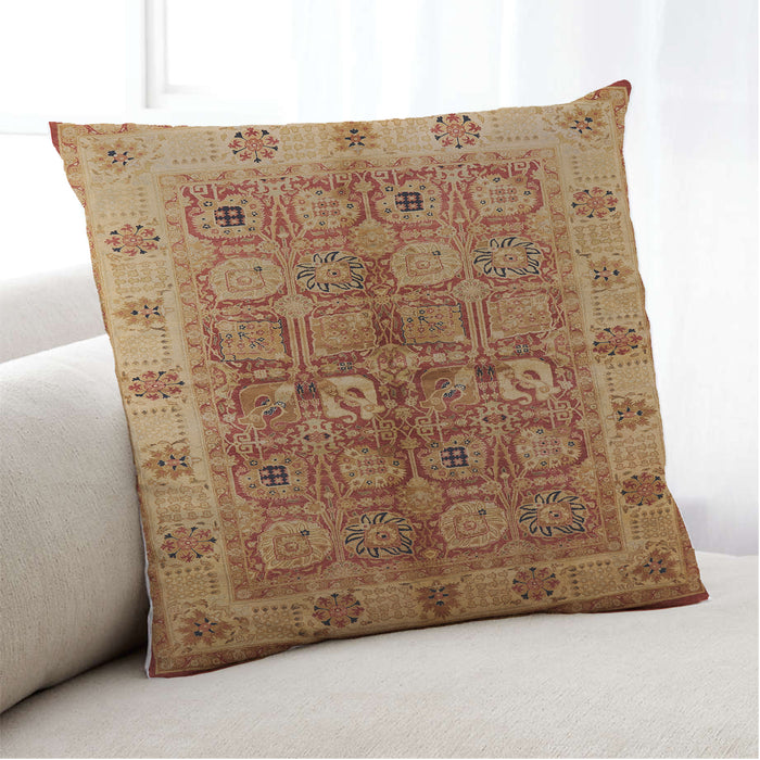 Lifestyle Image of Mid-Century Modern Urban Square Mahogany Brown Throw Pillow, 18 inch by 18 inch, pwurb636
