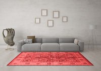 Machine Washable Oriental Red Industrial Rug, wshurb636red