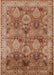 Mid-Century Modern Mahogany Brown Oriental Rug, urb637