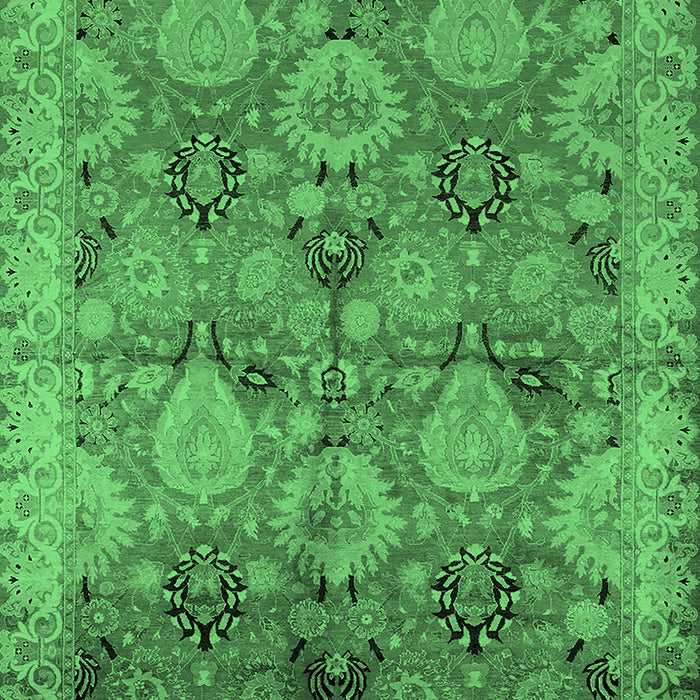 Machine Washable Oriental Emerald Green Industrial Area Rugs, wshurb637emgrn