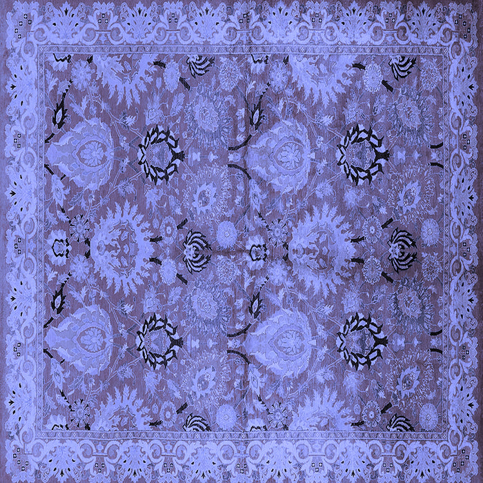 Square Oriental Blue Industrial Rug, urb637blu