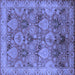 Square Oriental Blue Industrial Rug, urb637blu