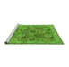 Sideview of Machine Washable Oriental Green Industrial Area Rugs, wshurb637grn