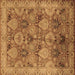 Square Machine Washable Oriental Brown Industrial Rug, wshurb637brn