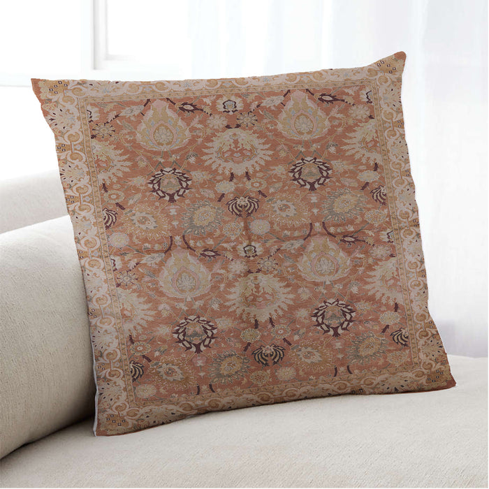 Lifestyle Image of Mid-Century Modern Urban Square Mahogany Brown Throw Pillow, 18 inch by 18 inch, pwurb637
