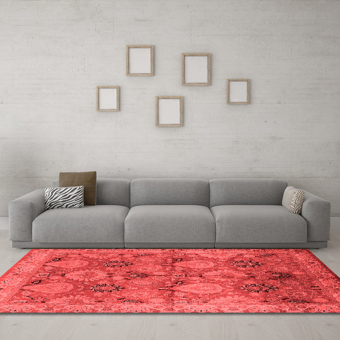 Industrial Red Washable Rugs