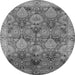 Round Oriental Gray Industrial Rug, urb637gry