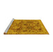 Sideview of Machine Washable Oriental Yellow Industrial Rug, wshurb637yw