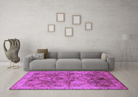 Machine Washable Oriental Purple Industrial Rug, wshurb637pur