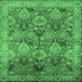 Square Oriental Emerald Green Industrial Rug, urb637emgrn