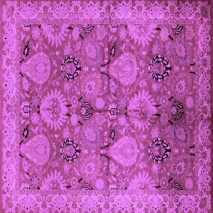 Square Machine Washable Oriental Purple Industrial Area Rugs, wshurb637pur