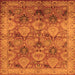 Square Oriental Orange Industrial Rug, urb637org