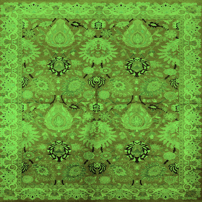 Square Oriental Green Industrial Rug, urb637grn
