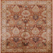 Square Mid-Century Modern Mahogany Brown Oriental Rug, urb637